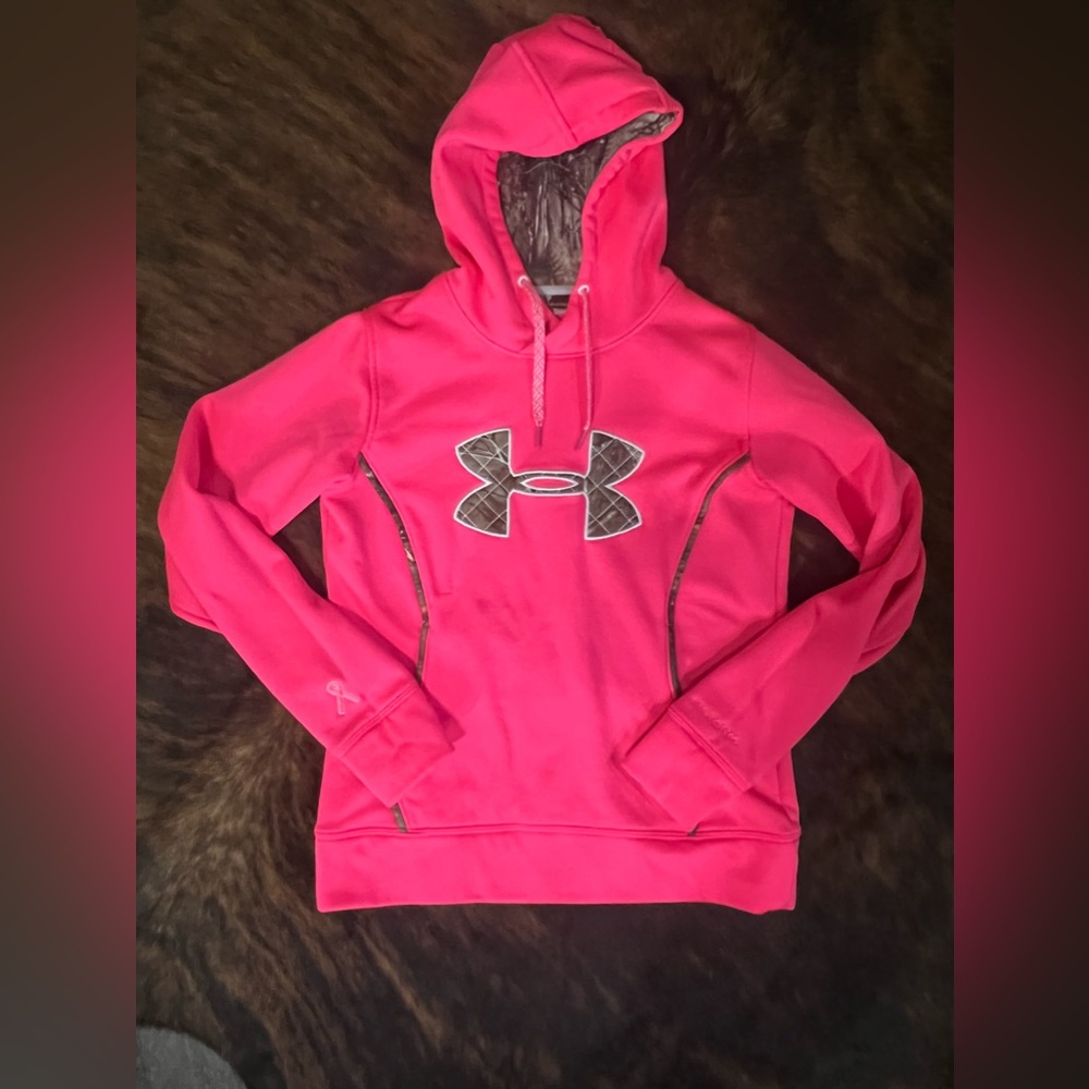 Womens Under Armour Pink and Camo Hoodie